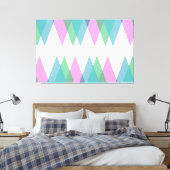 Roze en groene driehoeken canvas afdruk (Insitu (Slaapkamer))