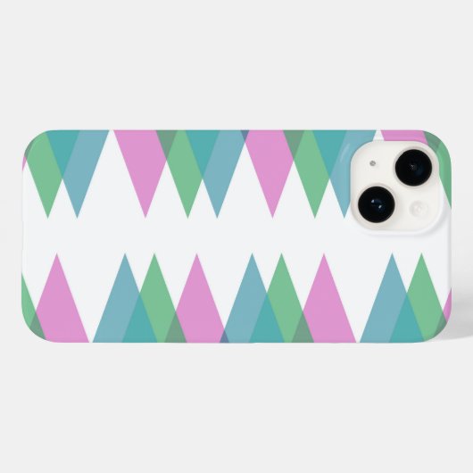 Roze en groene driehoeken Case-Mate iPhone case (Achterkant (horizontaal))