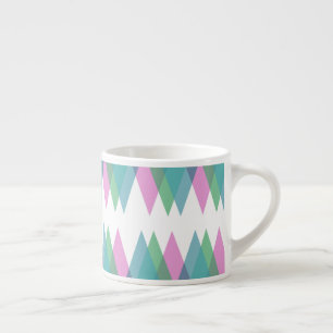 Roze en groene driehoeken espresso kop