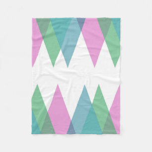 Roze en groene driehoeken fleece deken