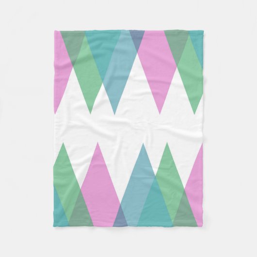 Roze en groene driehoeken fleece deken (Voorkant)