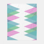 Roze en groene driehoeken fleece deken (Voorkant)