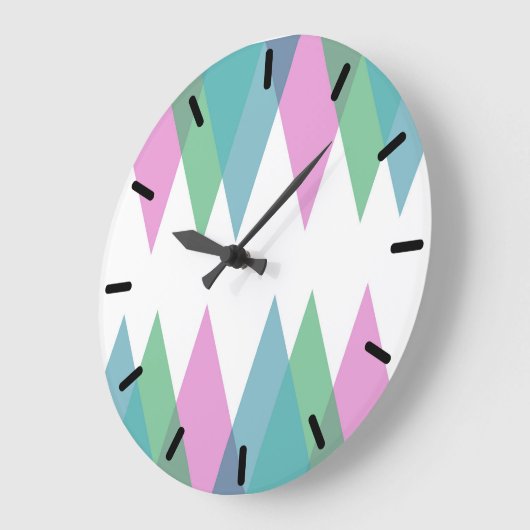 Roze en groene driehoeken grote klok (Hoek)