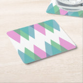 Roze en groene driehoeken kartonnen onderzetters (Schuin)