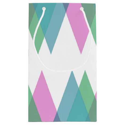 Roze en groene driehoeken klein cadeauzakje (Achterkant)