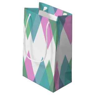 Roze en groene driehoeken klein cadeauzakje