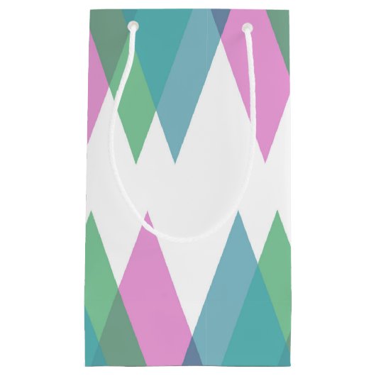 Roze en groene driehoeken klein cadeauzakje (Voorkant)