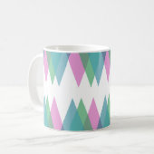 Roze en groene driehoeken koffiemok (Voorkant links)