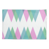 Roze en groene driehoeken kussensloop (Achterkant)
