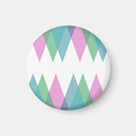 Roze en groene driehoeken magneet (Voorkant)