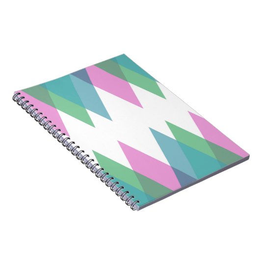 Roze en groene driehoeken notitieboek (Rechterzijde)
