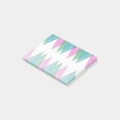 Roze en groene driehoeken post-it® notes (Schuin)