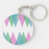 Roze en groene driehoeken sleutelhanger (Achterkant)