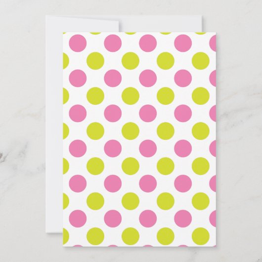 Roze en groene drukkracht Mannequin-uitnodigingen Kaart (Achterkant)
