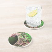 Roze en groene energie zandsteen onderzetter (Zijkant)