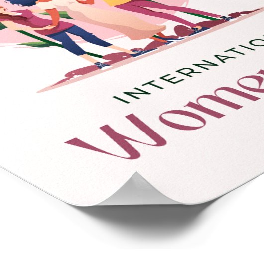 Roze en groene esthetische Internationale Vrouwend Poster (Hoek)
