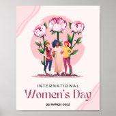 Roze en groene esthetische Internationale Vrouwend Poster (Voorkant)