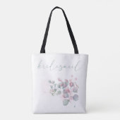  roze en groene eucalyptusbladeren tote bag (Achterkant)