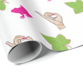  roze en groene feestdagen cadeaupapier (Rol Hoek)