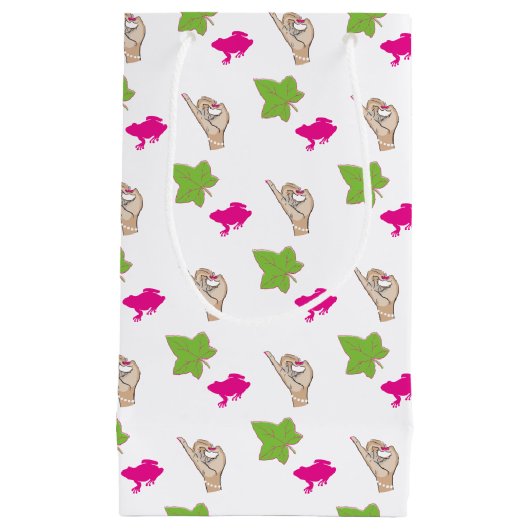  roze en groene feestdagen klein cadeauzakje (Voorkant)