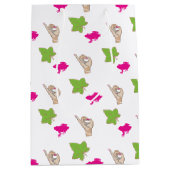 roze en groene feesten medium cadeauzakje (Voorkant)