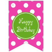 Roze en groene fijne verjaardag op maat vlaggetjes (Derde vlag)