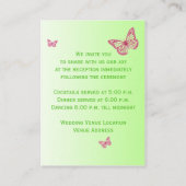 Roze en groene flora Butterflies Enclosure Kaart (Achterkant)