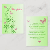 Roze en groene flora Butterflies Enclosure Kaart (Voorkant / Achterkant)