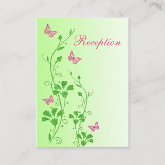 Roze en groene flora Butterflies Enclosure Kaart (Voorkant)