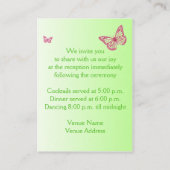 Roze en groene flora Butterflies Enclosure Kaart (Achterkant)