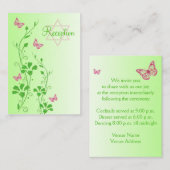 Roze en groene flora Butterflies Enclosure Kaart (Voorkant / Achterkant)