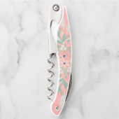 roze en groene floraal kurkentrekker (Voorkant)