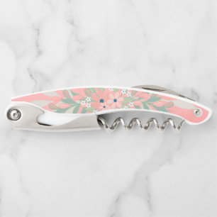 roze en groene floraal kurkentrekker