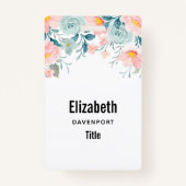 Roze en groene Floral Border Badge (Voorkant)