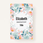 Roze en groene Floral Border Badge (Voorkant)