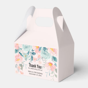 Roze en groene Floral Border Bedankdoosjes