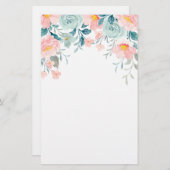 Roze en groene Floral Border Briefpapier (Voorkant / Achterkant)