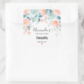 Roze en groene Floral Border Candle Vierkante Sticker (Tas)