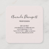 Roze en groene Floral Border Elegant Vierkante Visitekaartje (Achterkant)