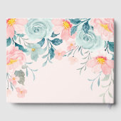 Roze en groene Floral Border Gastenboek (Achterkant)