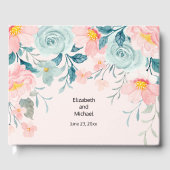 Roze en groene Floral Border Gastenboek (Voorkant)