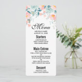 Roze en groene Floral Border Kaart (Staand voorkant)