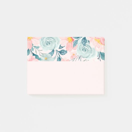 Roze en groene Floral Border Post-it® Notes (Voorkant)
