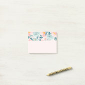 Roze en groene Floral Border Post-it® Notes (Op bureau)