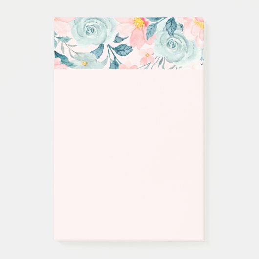 Roze en groene Floral Border Post-it® Notes (Voorkant)