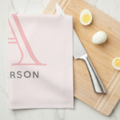 Roze en groene Floral Border Theedoek (Quarter Fold)