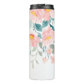 Roze en groene Floral Border Thermosbeker (Achterkant)