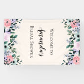 Roze en groene Floral Border Vrijgezellenfeest Spandoek (Horizontaal)