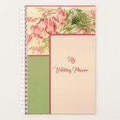 Roze en groene Floral Daily Planner (Voorkant)