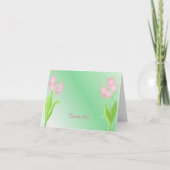 Roze en groene Floral Dank u Bedankkaart (Voorkant)